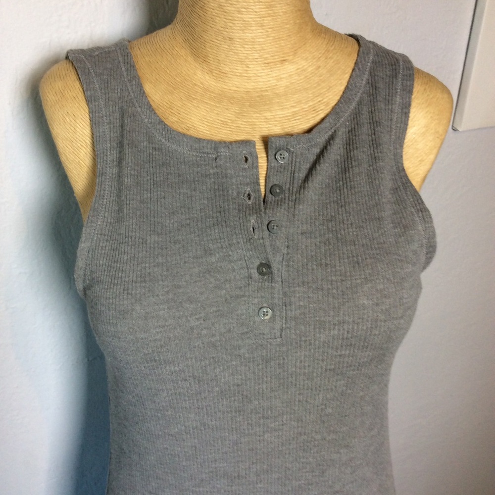 Tokyo Darling Gray Ribbed Tank Dress - Picture 2 of 9